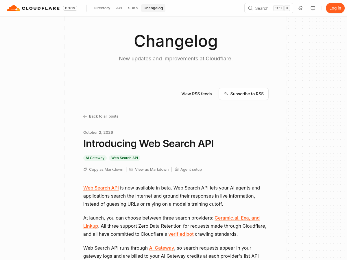 Web Search API screenshot 1
