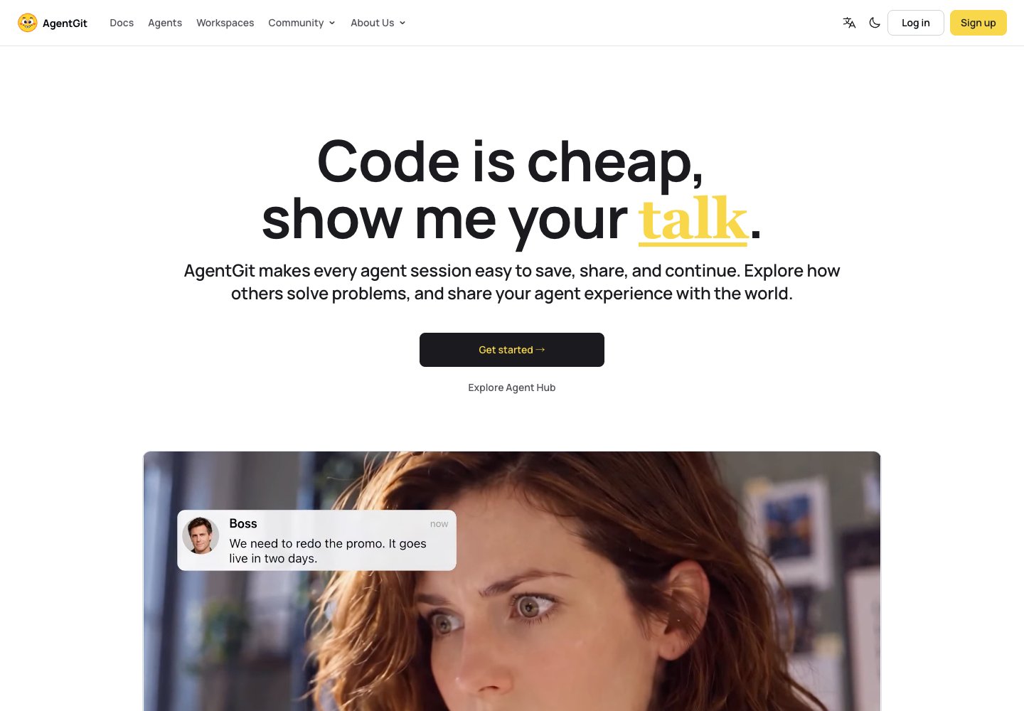 AgentGit official website preview