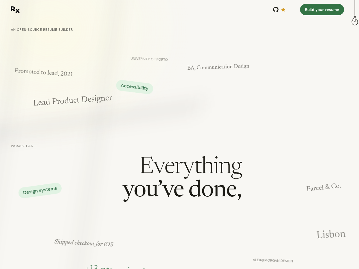 Reactive Resume v6 screenshot 1